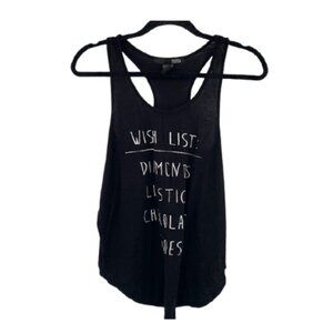 REBEL SUGAR Graphic Tank Novelty Wish List Flowy S